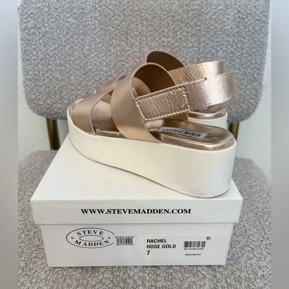 Steve Madden Rachel Rose Gold Platform Sandals - Picture 2 of 6